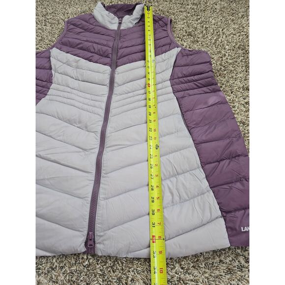 Lands' End Colorblock Down Puffer Vest 1X Purple Lightweight Warm Cozy Gorpcore - Picture 8 of 9